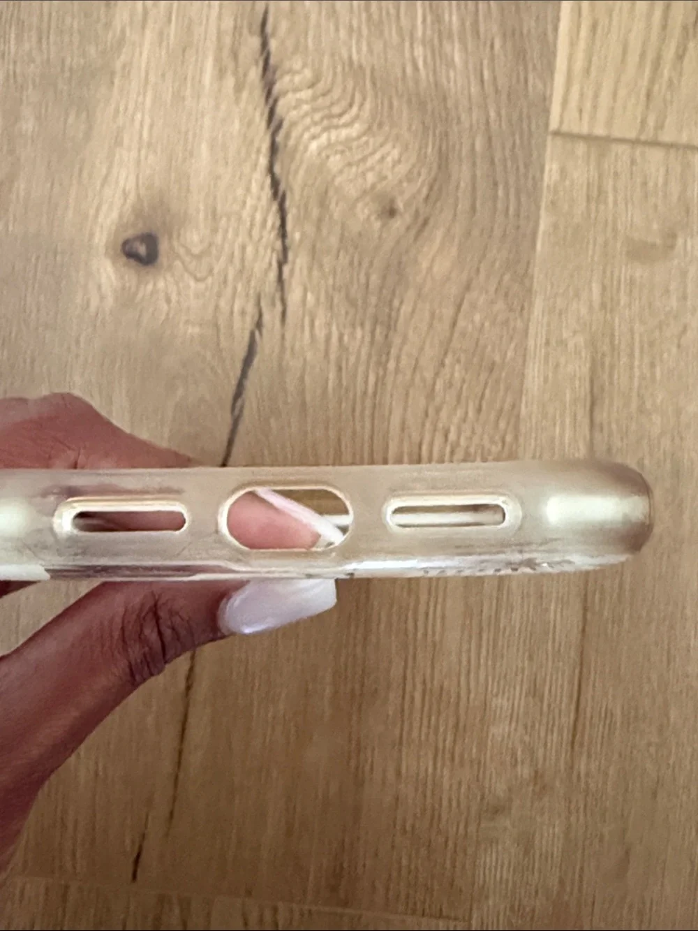 Kate Spade Clear Floral Phone Case with White Flowers and Rose Gold Centers